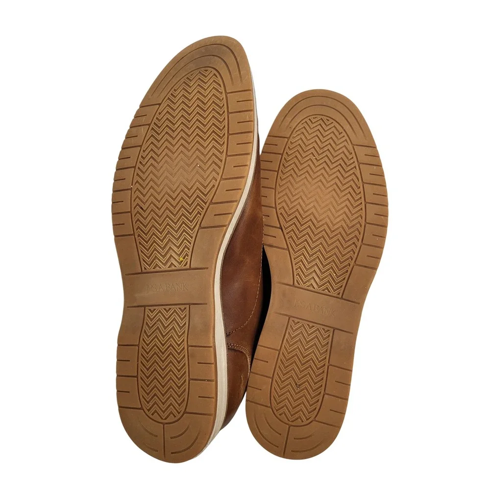 Jos A Bank Mens Tan Brown Leather Derby Shoes Rubber Sole 42T5 16 Size 12